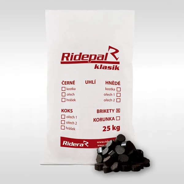 Hnedouhoľné brikety Rekord 2 / paleta 2 000 kg (80 × 25 kg)