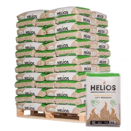 Drevené pelety HELIOS DINplus a ENplus A1 / paleta 975 kg (65 × 15 kg)