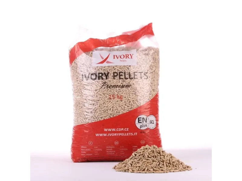 Drevené pelety IVORY PELLETS Premium ENplus A1 / paleta 1 050 kg (70 × 15 kg)