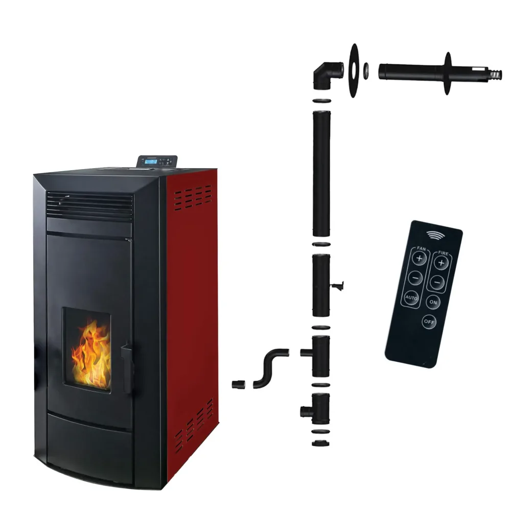 Kachle na pelety Anita 21 kW – bordové, teplovodné