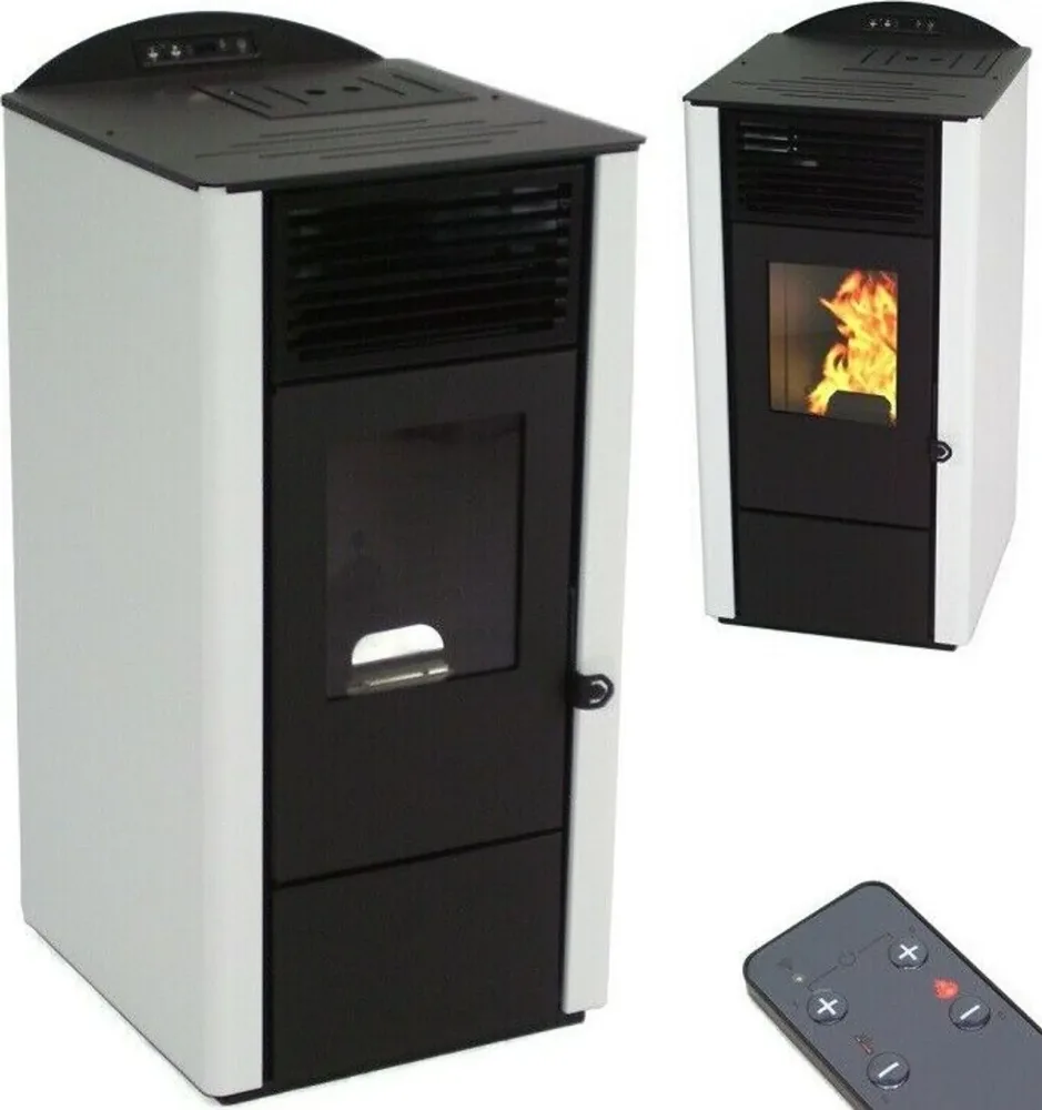 Kachle na pelety 9,5 kW – biele/čierne